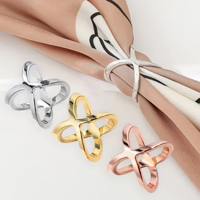 Scarf buckles with gold, silver and rose gold options