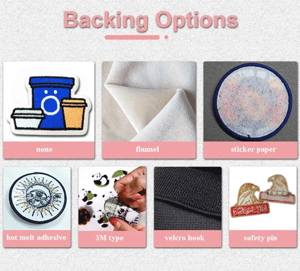 backing options to make custom logo patches