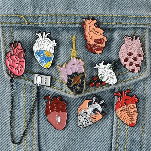 Personalized enamel clothing pin badge for jackets