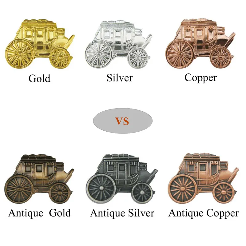 Two plating colors displayed side by side: the upper one is bright gold, and the lower one is deep and retro-textured bronze gold.