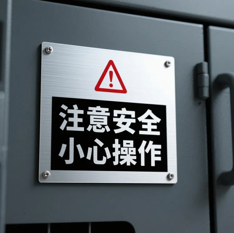 Custom stainless steel logo plate with engraved branding