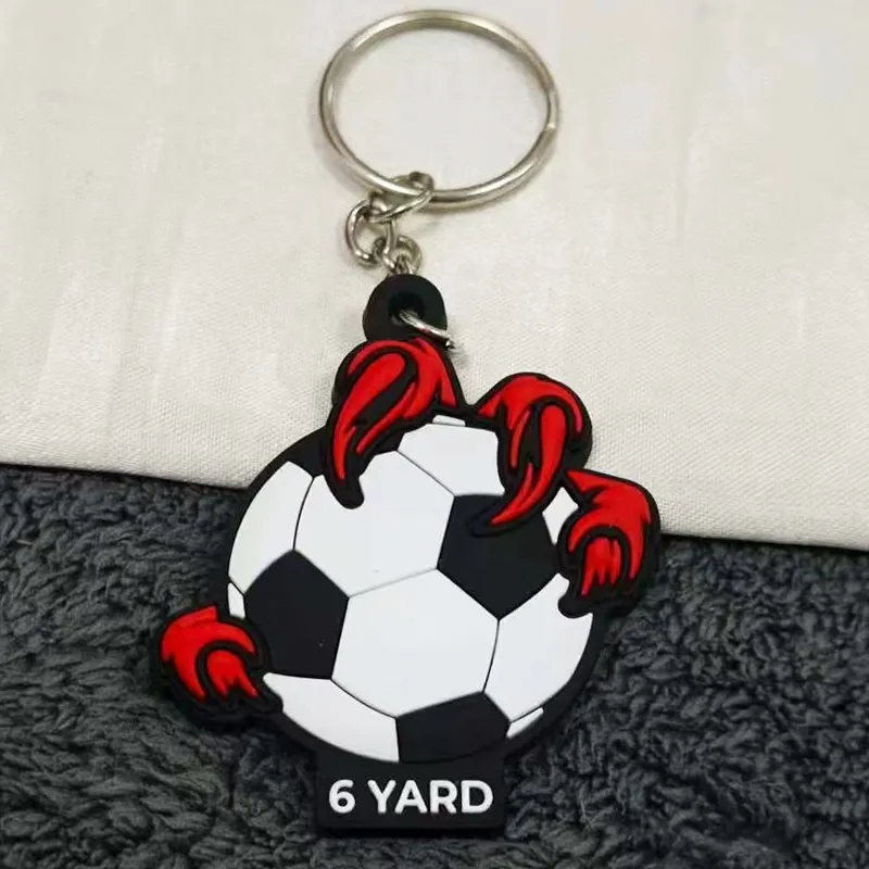 6 yard football club PVC keychain, custom sports keychain, soft PVC keychain for team merchandise