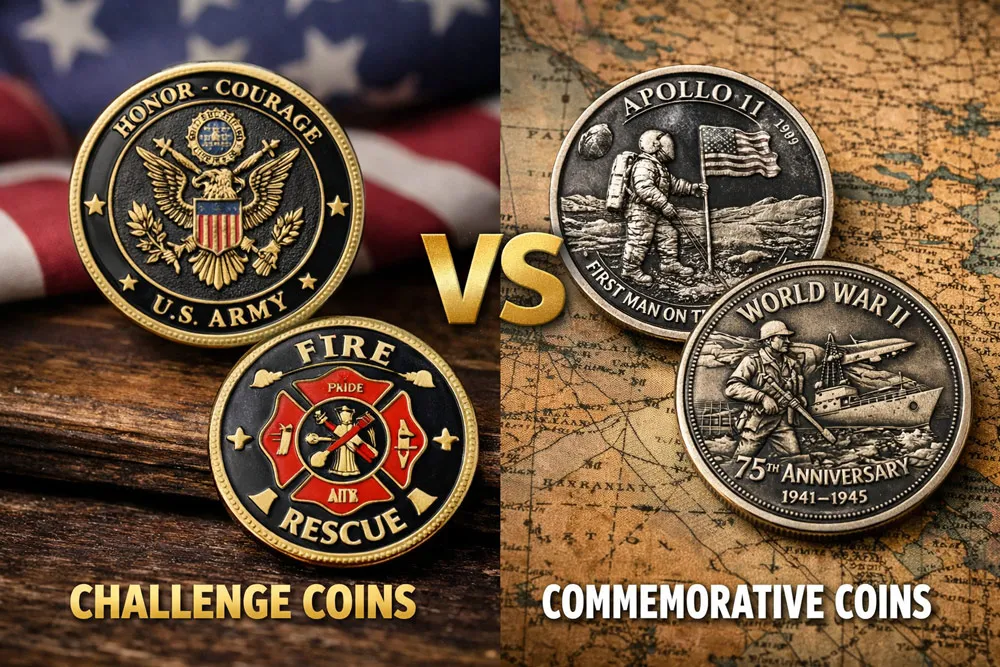 challenge coin vs commemorative coin comparison