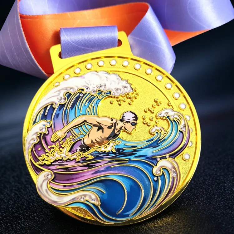 Custom sports medals for swimming, cycling, gymnastics