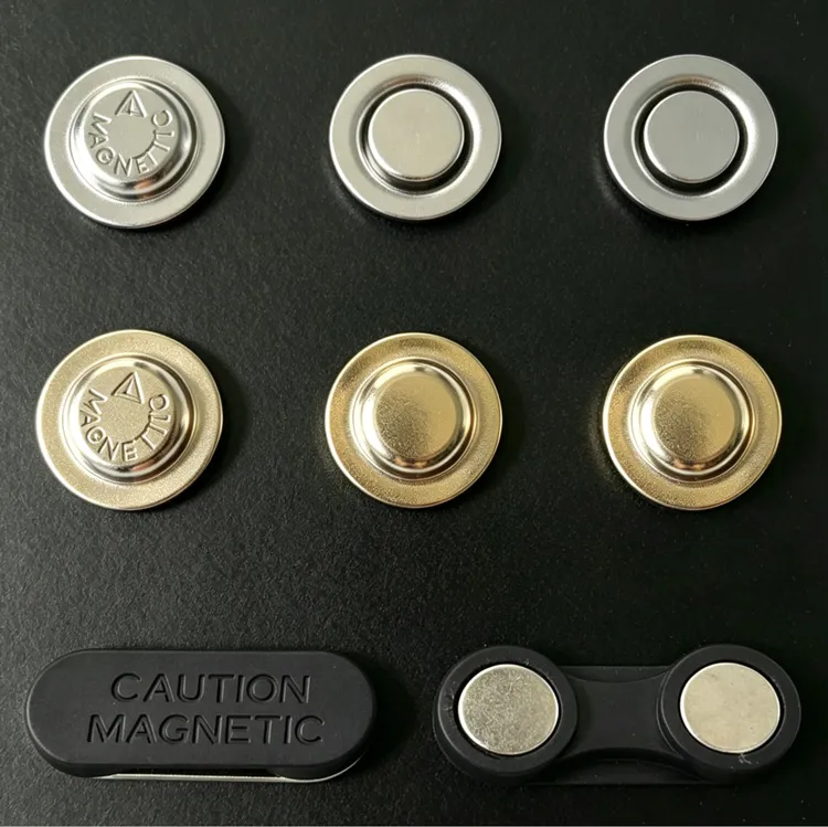 Strong magnetic pin backing with metal disc for damage-free clothing attachment
