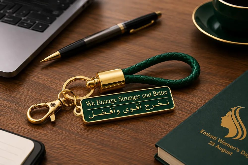 braided leather metal enamel keychain